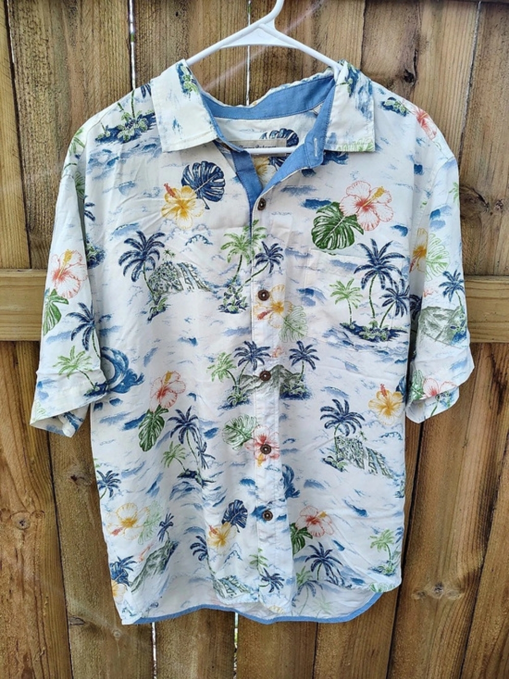 Tommy Bahama Tropical Floral Button-Up Shirt Size Large